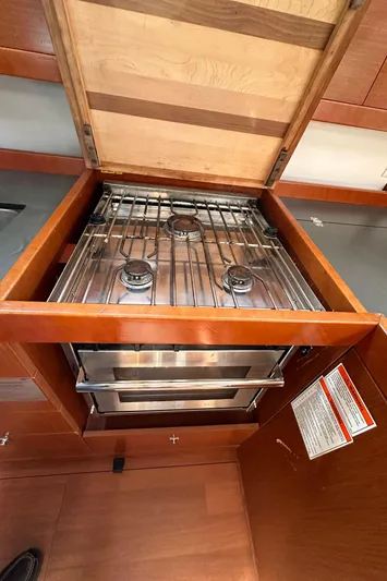 Traveller Two Yacht Photos Pics Beneteau Oceanis 45 (2012) yacht kitchen with stove and oven.