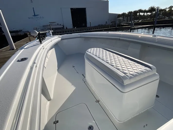  Yacht Photos Pics Interior view of 2020 Yellowfin 36 Offshore yacht at dock.