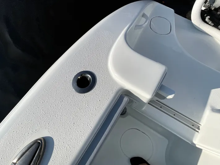  Yacht Photos Pics Close-up of 2020 Yellowfin 36 Offshore boat deck.