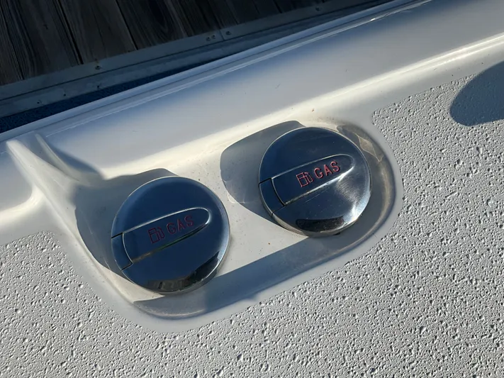  Yacht Photos Pics Gas caps on a 2020 Yellowfin 36 Offshore boat.