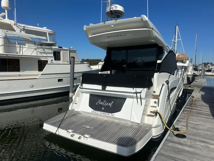  Yacht Photos Pics Galeon 425 HST 2020 yacht docked at harbor.