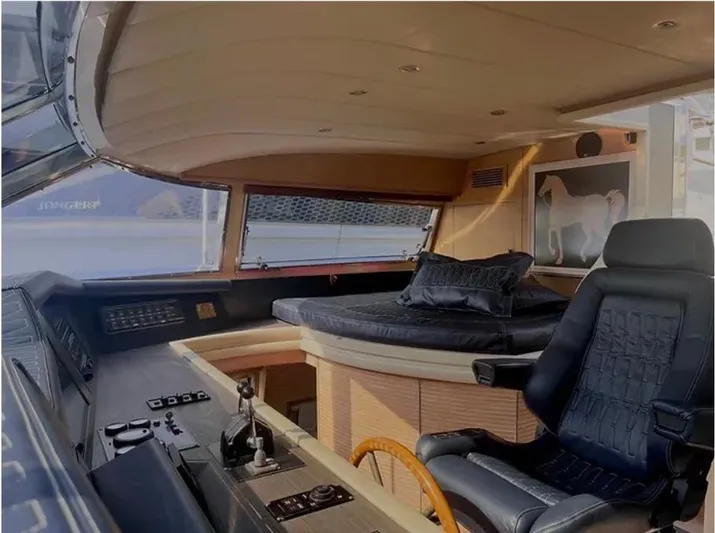  Yacht Photos Pics Luxurious Mondomarine Custom yacht interior with leather seating and elegant wood finishes, 1995 model.