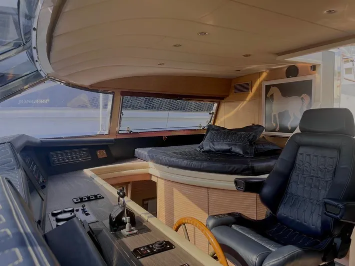  Yacht Photos Pics Luxurious 1995 Mondomarine Custom yacht interior with plush seating and elegant design.