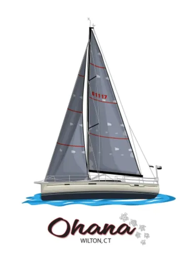 **4806tw Yacht Photos Pics Illustration of a 2017 Dehler 42c sailboat named Ohana, Wilton, CT.