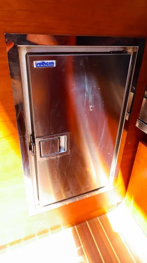 **4806tw Yacht Photos Pics Stainless steel Isotherm fridge on 2017 Dehler 42c yacht interior.