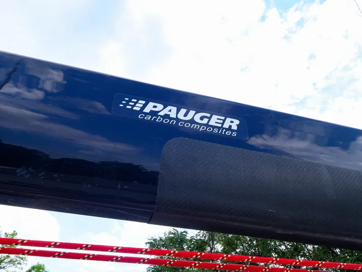 **4806tw Yacht Photos Pics Carbon composite mast with Pauger branding on a 2017 Dehler 42c sailboat.