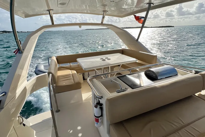 Gr8 Day Yacht Photos Pics Luxurious 2018 Aquila 44 Yacht interior with ocean view and seating area.