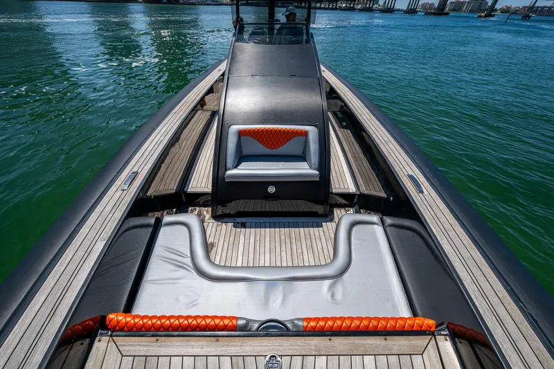 Fightertown Yacht Photos Pics 2019 Technohull OMEGA 45 luxury boat with sleek design and comfortable seating.