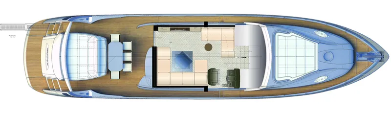 The Office Yacht Photos Pics Manufacturer Provided Image: Pershing 70 Upper Deck Layout Plan