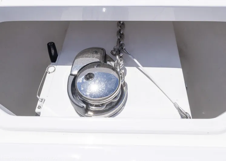  Yacht Photos Pics Anchor winch on 2025 Invincible 43 Open Fisherman boat.