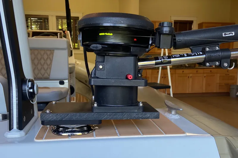  Yacht Photos Pics Sealegs 7.5M 2022 boat interior with mounted Scotty equipment.