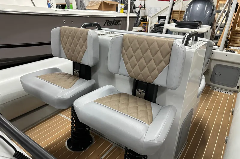  Yacht Photos Pics Sealegs 7.5M 2022 boat interior with cushioned seats and modern design.