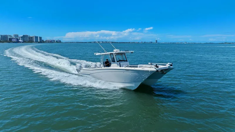  Yacht Photos Pics 2022 World Cat 400 CC-X - Profile Bow 3/4 Starboard