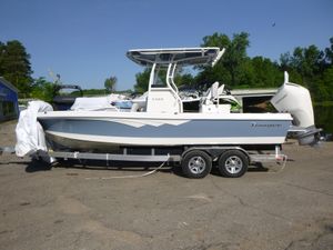 2024 Ranger 2360 Bay Ranger boat on trailer, parked outdoors.