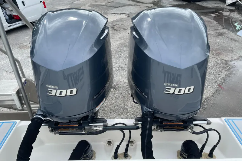 Intensity 2 Yacht Photos Pics Twin Yamaha 300 engines on a 2015 Century 2901 Center Console boat.