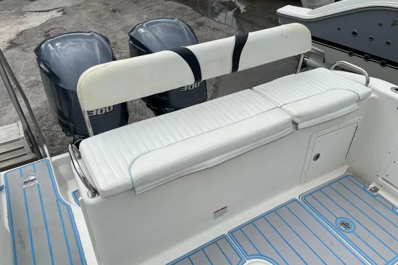 Intensity 2 Yacht Photos Pics 2015 Century 2901 Center Console boat with dual engines and cushioned seating.