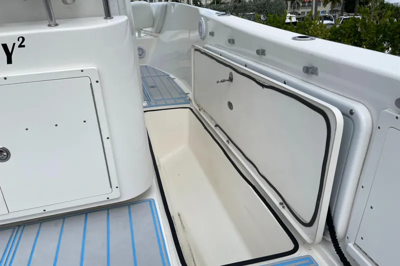 Intensity 2 Yacht Photos Pics 2015 Century 2901 Center Console boat with open storage compartment.