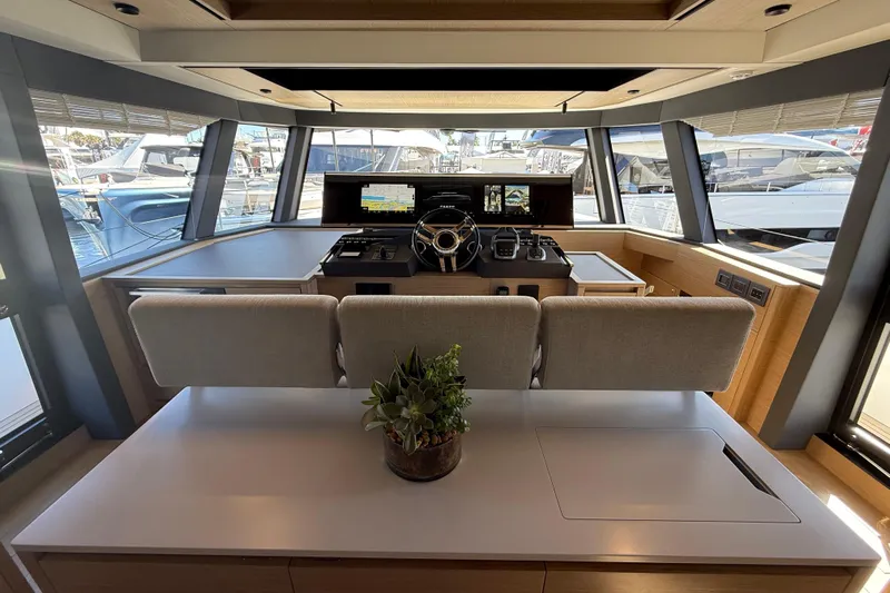  Yacht Photos Pics Luxurious interior of 2026 Pardo Yachts GT75 with modern helm and seating area.