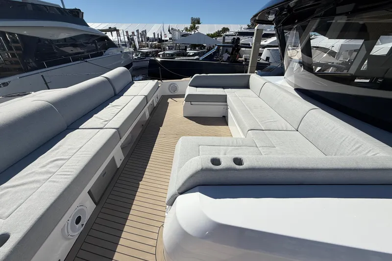  Yacht Photos Pics Luxurious seating area on the 2026 Pardo Yachts GT75, showcasing modern design.