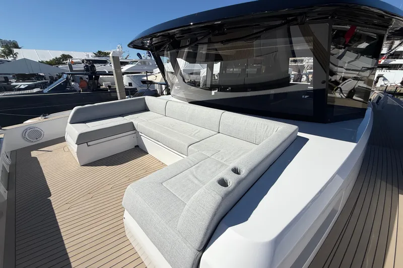  Yacht Photos Pics Luxury Pardo Yachts GT75 2026 model with spacious deck seating and sleek design.
