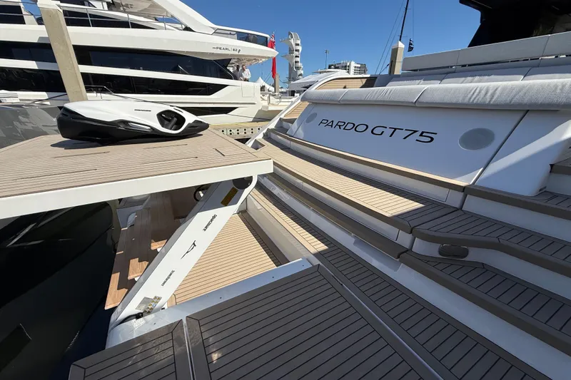  Yacht Photos Pics 2026 Pardo Yachts GT75 luxury yacht with sleek design and modern features.