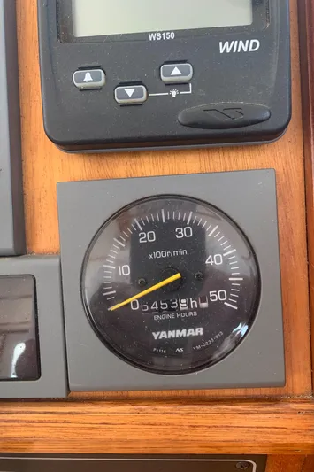 Lazy Days Yacht Photos Pics Yanmar engine hour meter and wind instrument on 2005 Great Harbour GH37 boat.