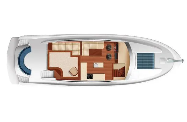 Elsewhere Yacht Photos Pics Manufacturer Provided Image: Top view layout of 2013 Hatteras 60 Motor Yacht interior.