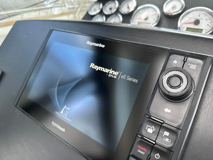 Andalucia Yacht Photos Pics Raymarine eS Series display on 2017 Jeanneau NC 11 boat dashboard.