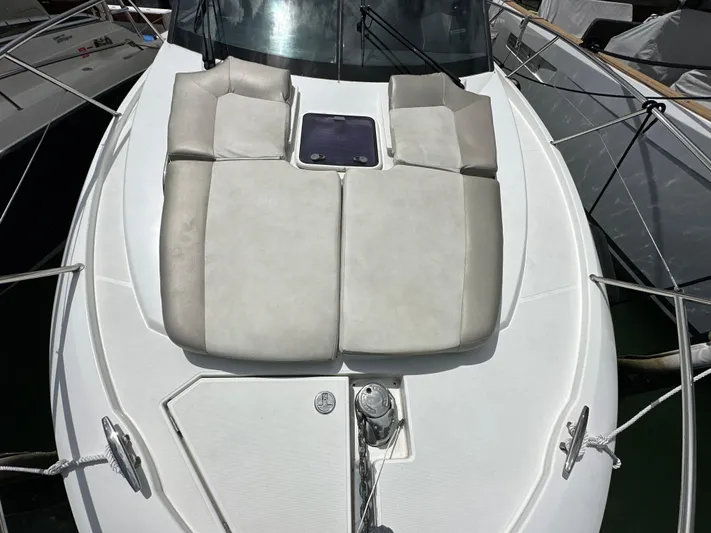 Andalucia Yacht Photos Pics 2017 Jeanneau NC 11 boat with cushioned sunbathing area on deck.