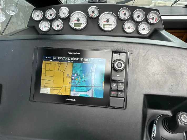 Andalucia Yacht Photos Pics Dashboard of 2017 Jeanneau NC 11 with navigation system and gauges.