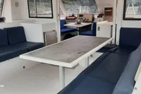 Interior of 2014 Nautitech 40 Open catamaran with spacious seating and dining area.