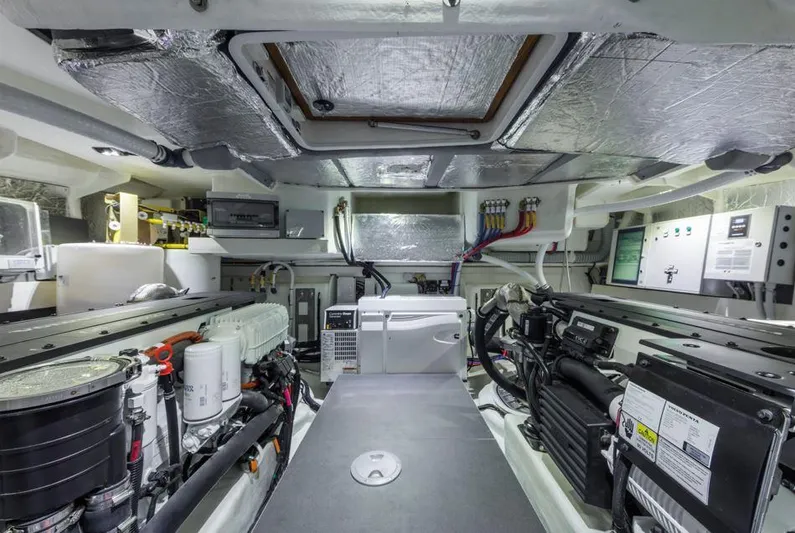 Absolute 47 Fly Yacht Photos Pics Engine room of 2025 Absolute 47 Fly yacht, showcasing advanced machinery and equipment.