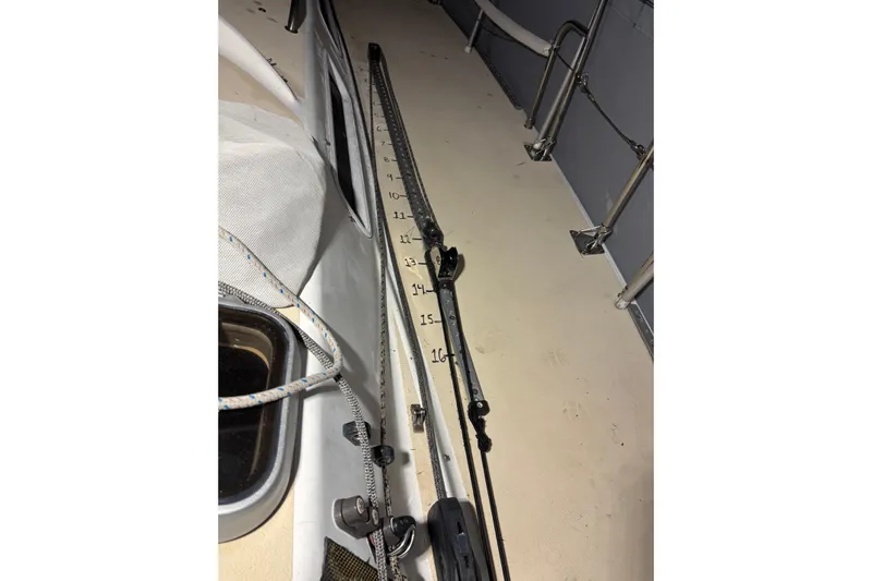 Jane Yacht Photos Pics Deck view of 2002 J Boats J/120 sailboat with rigging and measurement markings.