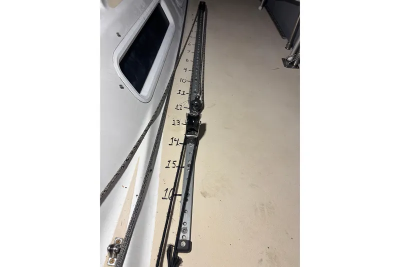 Jane Yacht Photos Pics Deck of 2002 J Boats J/120 sailboat with rigging and measurement markings.