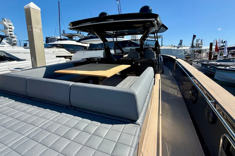  Yacht Photos Pics 2026 Pardo Yachts 50 luxury yacht with sleek design and spacious seating area.