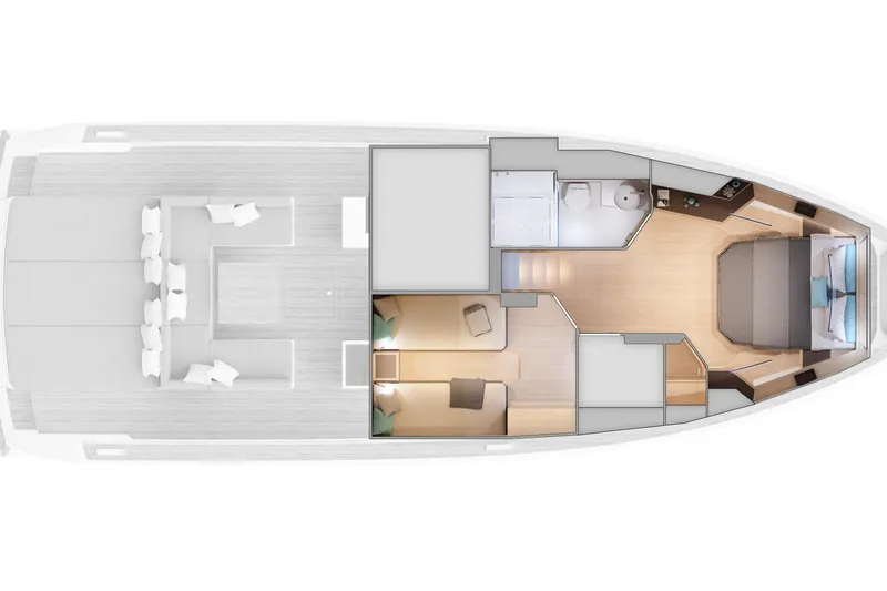  Yacht Photos Pics Floor plan of 2026 Pardo Yachts 50, featuring spacious interior layout and modern design.