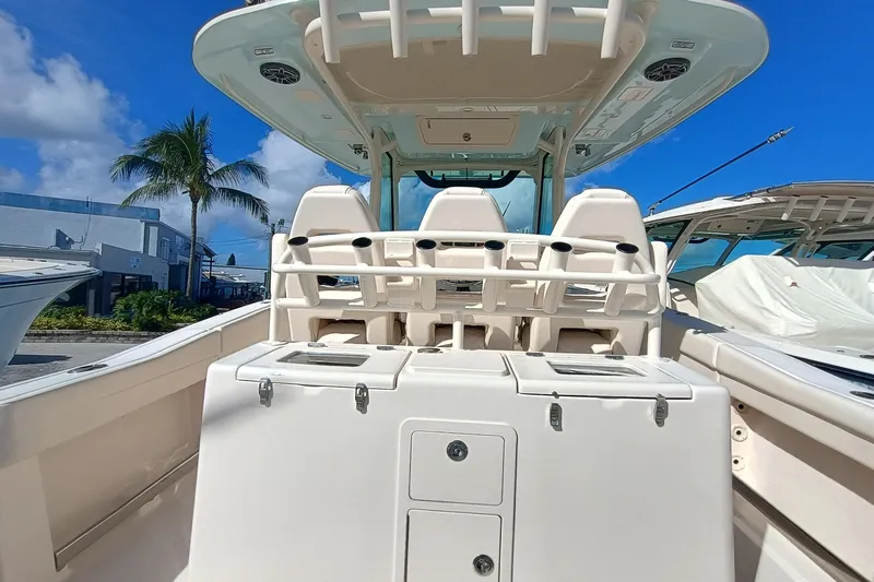 336-617 Yacht Photos Pics Grady-White Canyon 336 boat, 2026 model, featuring seating and storage area.