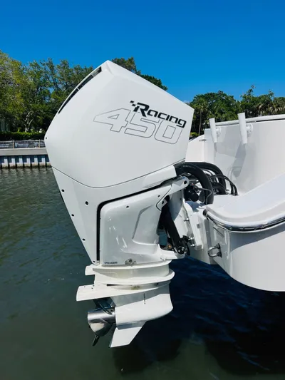  Yacht Photos Pics 2015 Billfish 39 Custom CC with Racing 450 outboard motor.