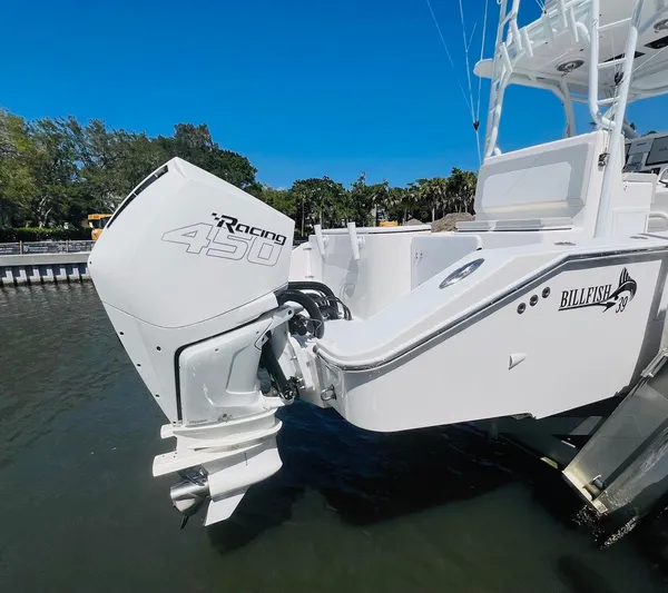  Yacht Photos Pics 2015 Billfish 39 Custom CC boat with Mercury Racing 450 outboard engine.