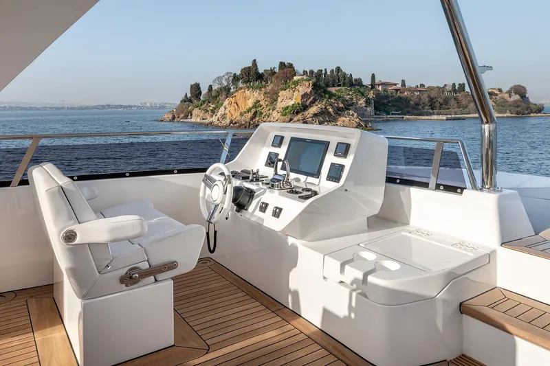 Numarine 22xp Yacht Photos Pics Helm of 2025 Numarine 22XP yacht with scenic ocean view.