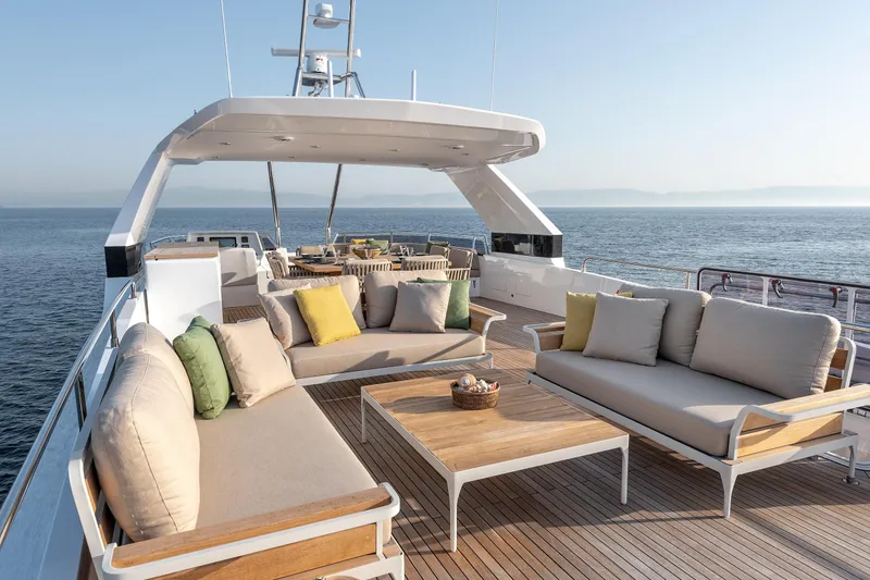 Numarine 22xp Yacht Photos Pics Luxurious 2025 Numarine 22XP yacht deck with elegant seating and ocean view.