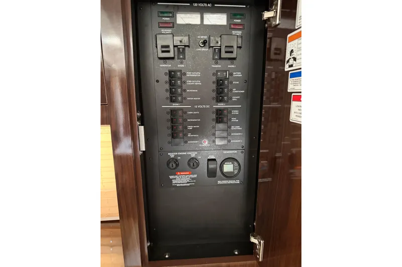  Yacht Photos Pics Electrical control panel on a 2017 Sea Ray Sundancer 310 boat.