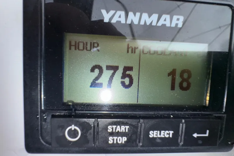 Bluebird Yacht Photos Pics Yanmar engine hour meter displaying 275 hours on a 2022 Beneteau Oceanis 40.1.