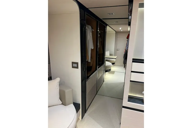  Yacht Photos Pics Luxurious interior of a 2015 Azimut 80 yacht, featuring modern design and elegant furnishings.