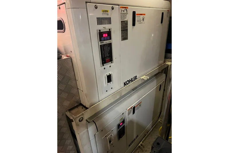  Yacht Photos Pics Kohler generator units in a 2015 Azimut 80 yacht engine room.