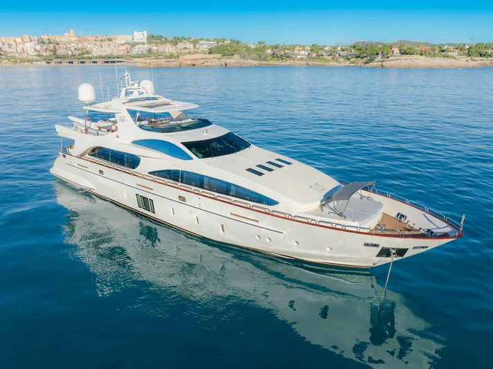  Yacht Photos Pics Luxurious 2013 Azimut 105 yacht cruising on calm blue waters.