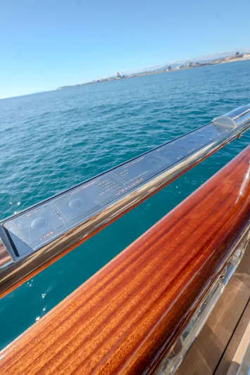  Yacht Photos Pics Azimut 105 yacht railing with ocean view, 2013 model.