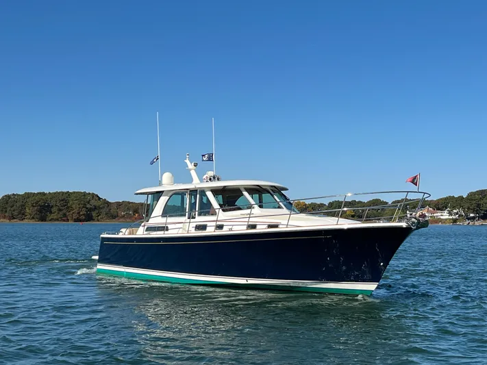 Family Affair Ix Yacht Photos Pics 2018 Sabre 45 Salon Express yacht cruising on a sunny day.