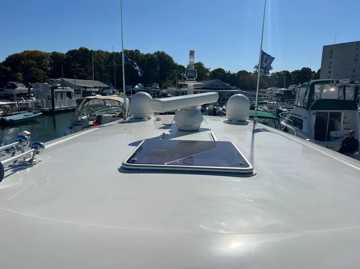 Family Affair Ix Yacht Photos Pics 2018 Sabre 45 Salon Express yacht docked in a marina.