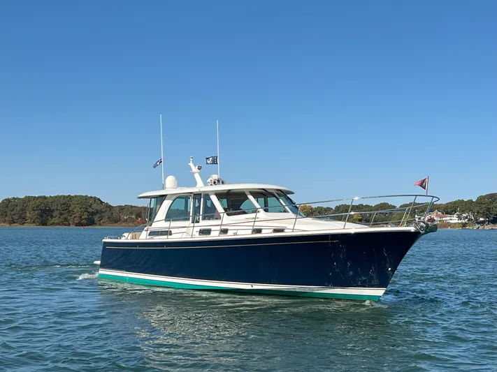 Family Affair Ix Yacht Photos Pics 2018 Sabre 45 Salon Express yacht cruising on a sunny day.